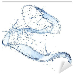 Water Splash Isolated On White Background Wall Mural - Water (400x400), Png Download