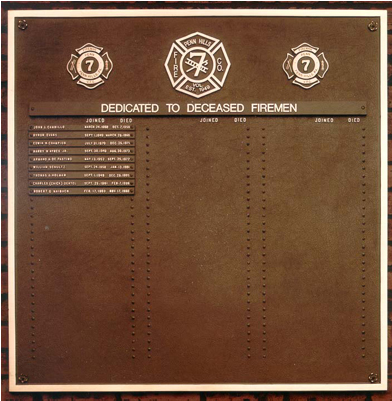 Deceased Firemen Memorial Plaque - Commemorative Plaque (600x400), Png Download