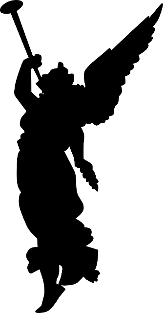 David And Goliath - Christmas Angels Clipart Black And White (334x640), Png Download