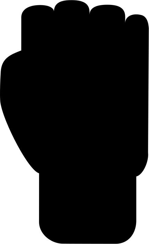 Fist Threatening Gesture Of Hand Silhouette Comments - Hand (485x794), Png Download