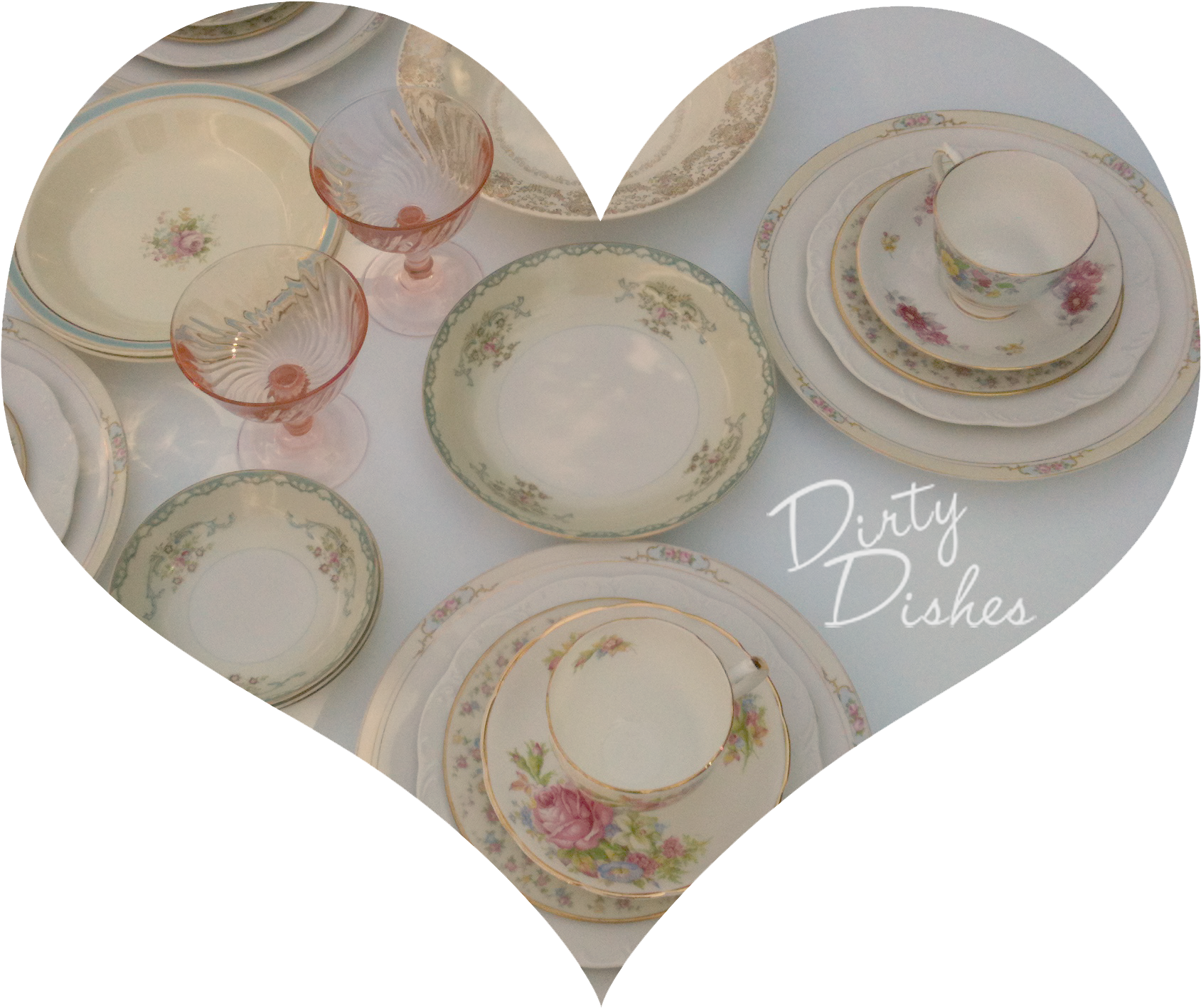 Mismatched Floral Place Settings - Porcelain (1743x1536), Png Download