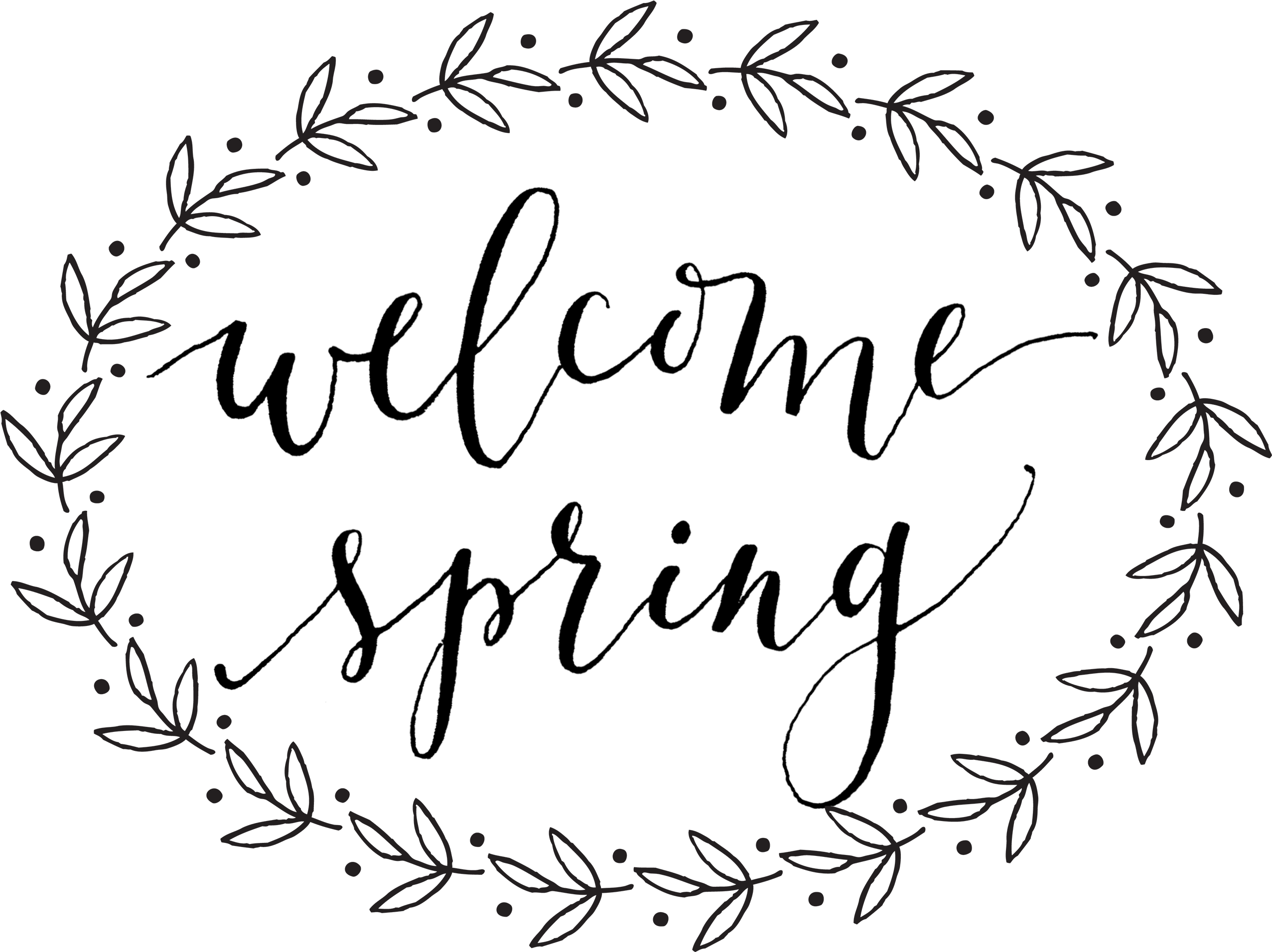 Welcome Spring - Calligraphy (3000x2400), Png Download