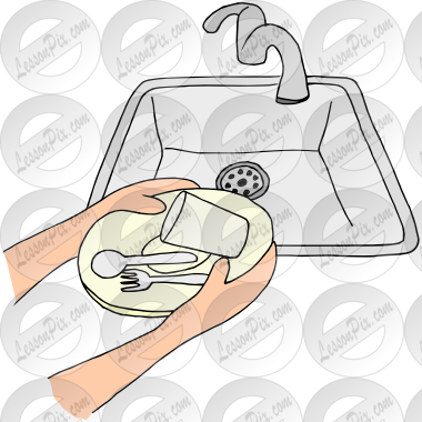 Dishes Picture For Classroom Therapy Use Great Dishes - Put Dishes In Sink Clipart (380x380), Png Download