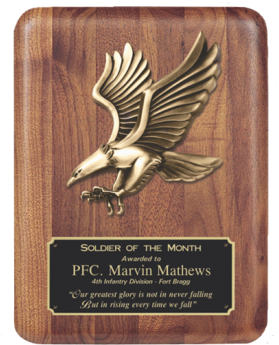 Walnut Eagle Plaque - Personalized Walnut Eagle Plaque (410x500), Png Download