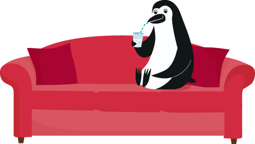 Illustration Of Percy Penguin Sitting On A Loveseat - Percy The Penguin Cibc (500x282), Png Download