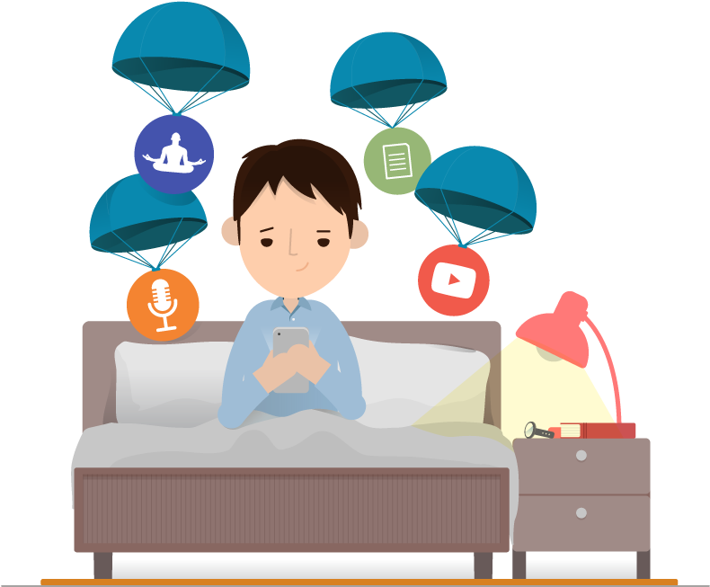 Guy In Bed - Man & Machine, Inc. (1001x824), Png Download