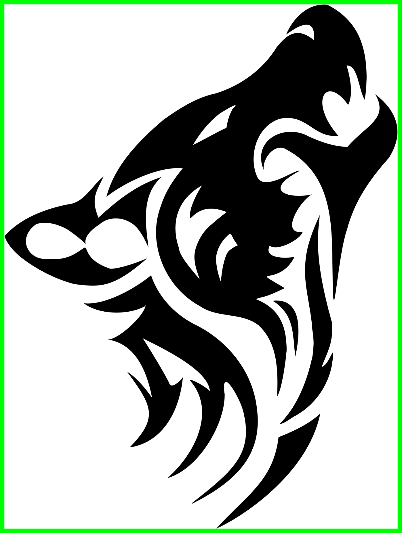 Best Wolf Tattoos Png Transparent All Wolves Pics Of - Tribal Tattoos High Quality Png (1397x1854), Png Download