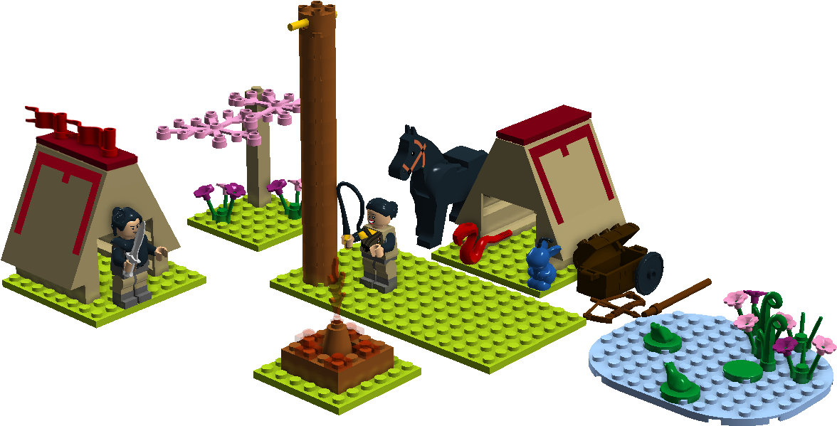 Mulan's Training Camp - Lego Mulan's Training Day (1356x739), Png Download