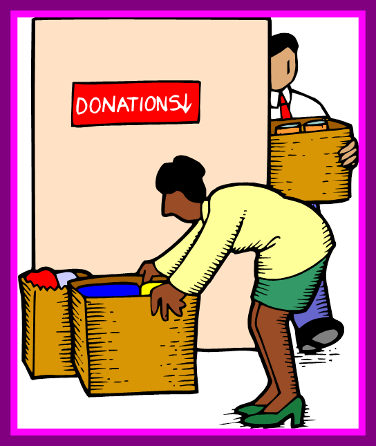 Clean Out A Room, Closet Or Cabinet, And Then Bring - Giving Food To The Poor Clipart (544x645), Png Download