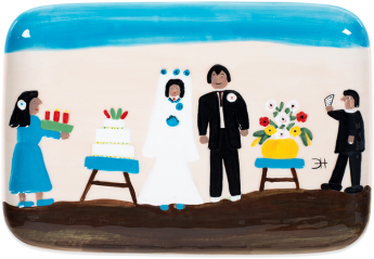 Clementine Hunter Baptism On Cane River Platter - Clementine Hunter (350x500), Png Download