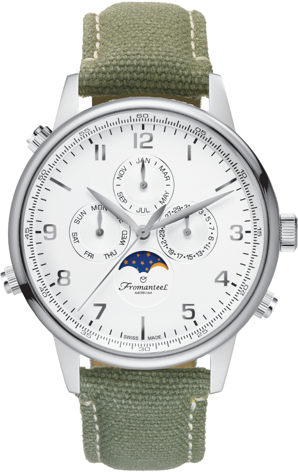 Globetrotter Moon Phase White - Fromanteel Nl (632x1000), Png Download