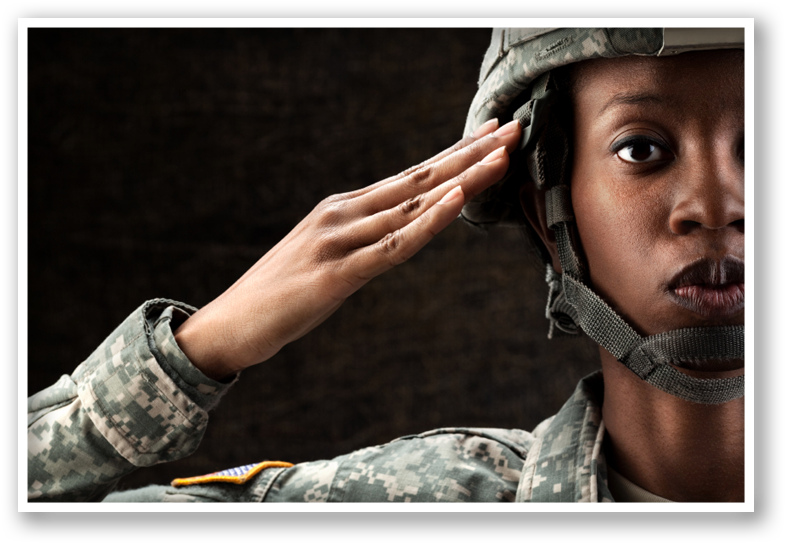 Woman In Uniform Saluting - African American Times Of War (810x560), Png Download