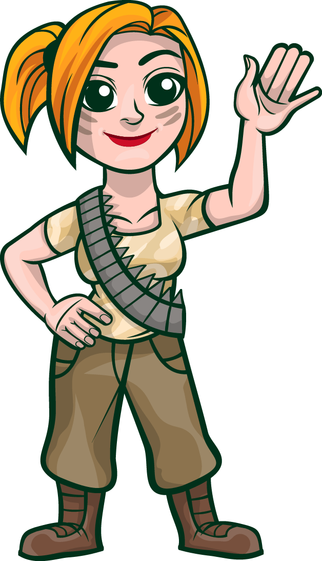 Free To Use & Public Domain Soldier Clip Art - Female Soldier Cartoon Png (628x1091), Png Download