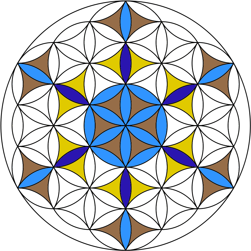 How To Draw A Flower Of Life With Only A Compass - Star Svg File Free (1000x1000), Png Download