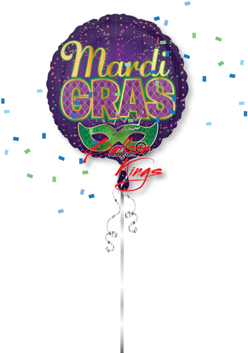 Mardi Gras Confetti - 18" Mardi Gras Confetti Balloon - Mylar Balloons Foil (1068x1280), Png Download