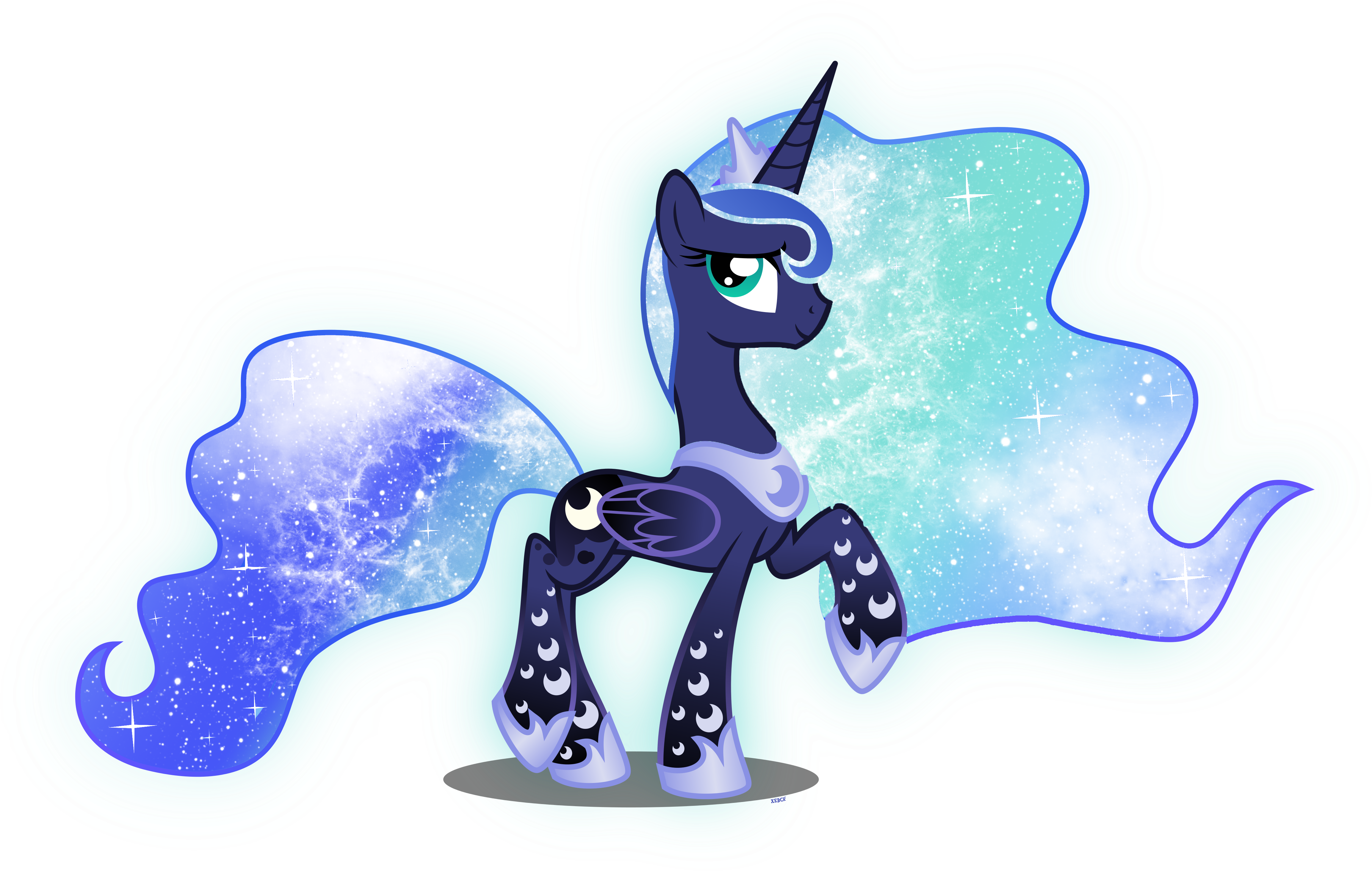 Xebck, Galaxy, Princess Luna, Rainbow Power, Rainbow (5000x2979), Png Download
