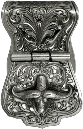 Hand Engraved Sterling Hourglass Money Clip With Water - Money Clip (600x600), Png Download