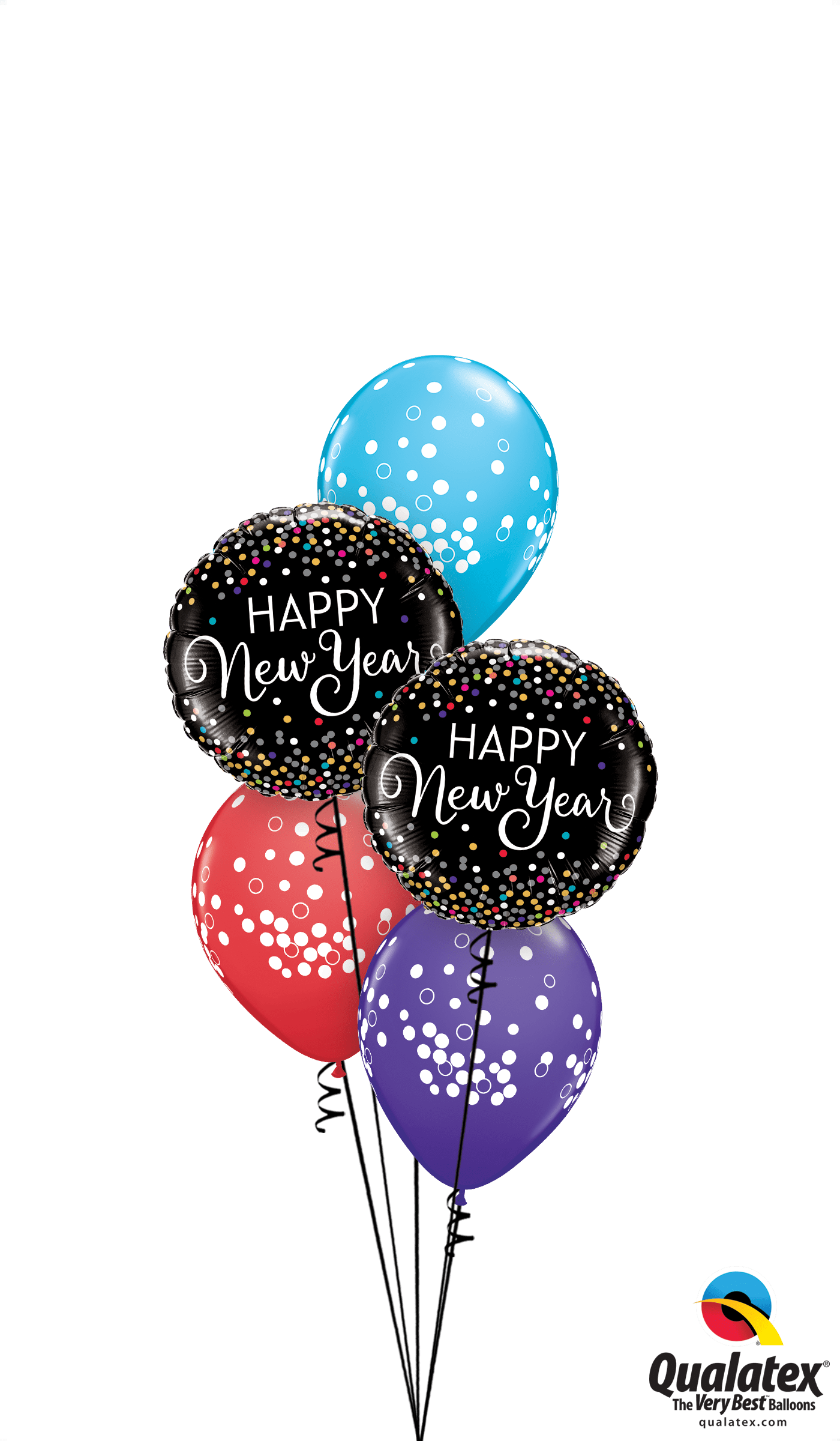 New Year Confetti Print Balloon -18" Foil (each) (1400x2400), Png Download