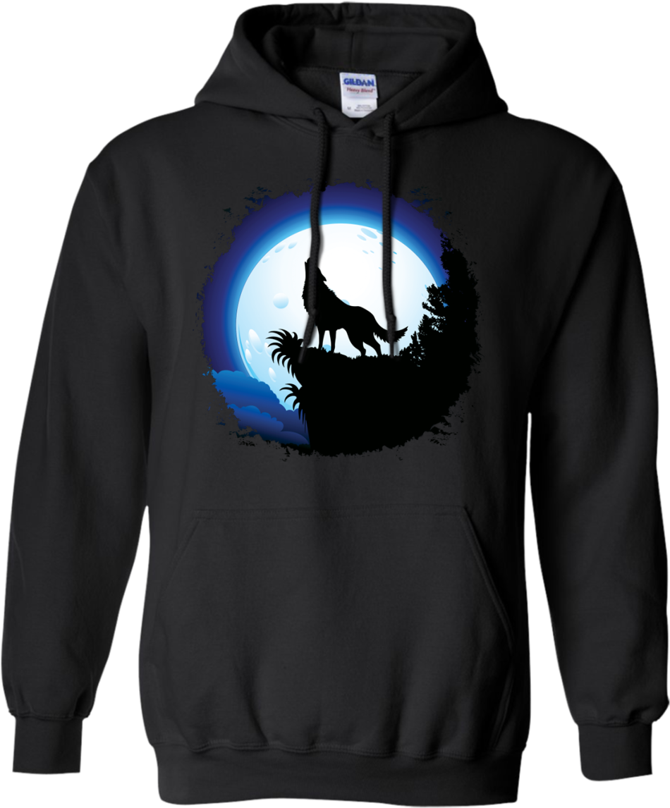 Wolf Howling At Blue Moon 5nightauto Hoodie - Orlando Magic Hoodie (1155x1155), Png Download