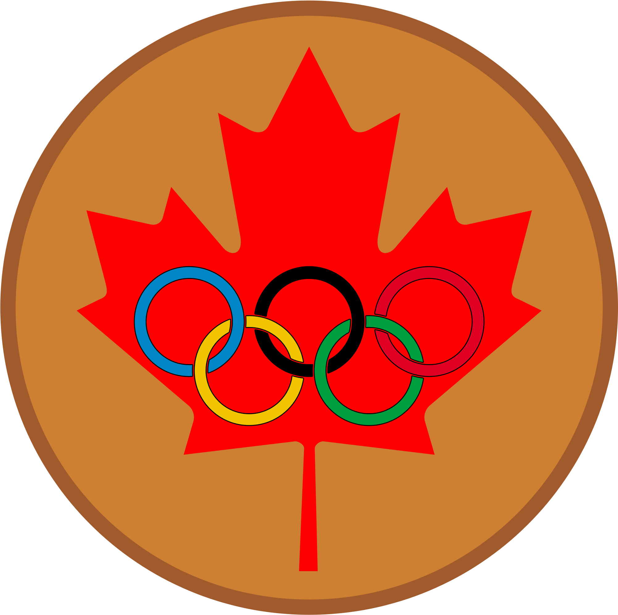 Maple Leaf Olympic Bronze Medal - Canada Maple Leaf Silhouette (2000x2000), Png Download
