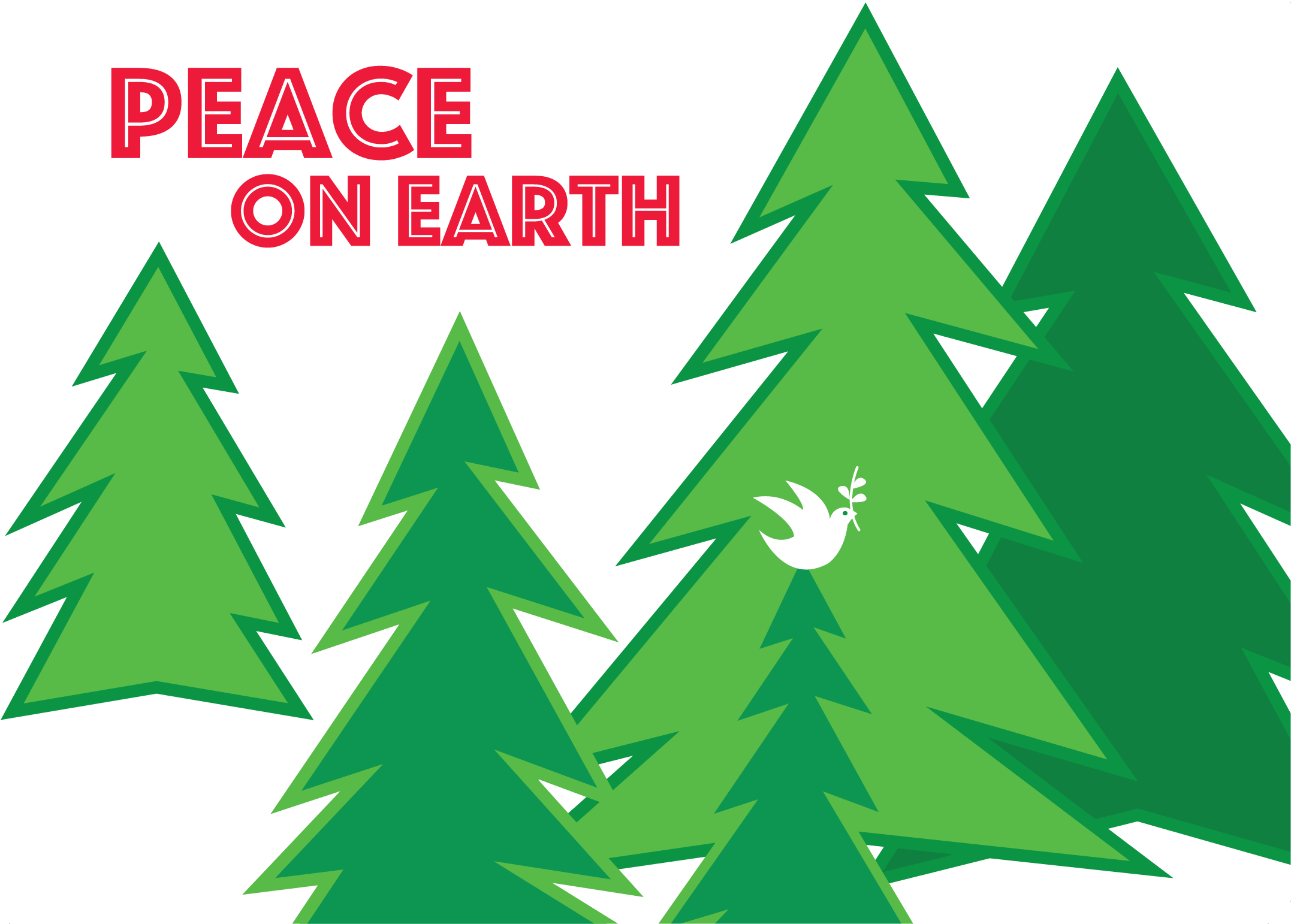 Peace On Earth - Hero Arts - Wooden Mounted Rubber Stamp - Merry Christmas (2174x1573), Png Download