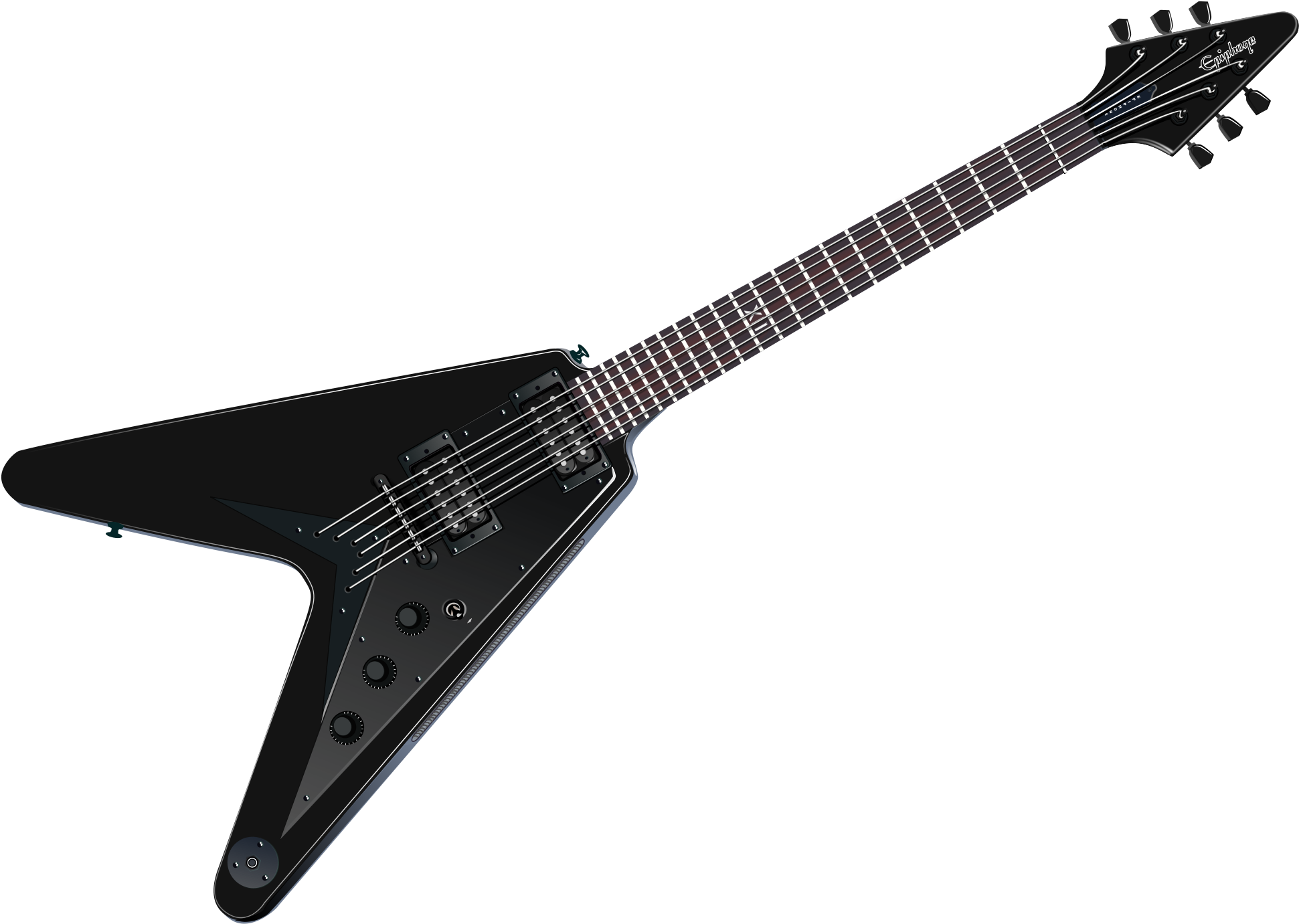 Open - Epiphone Flying V Gothic (2000x1414), Png Download