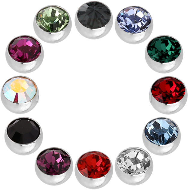 Jewelled Surgical Steel Ball - Loose Balls (640x640), Png Download