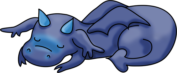 Midnight Happy Dragon Sleeping (617x257), Png Download