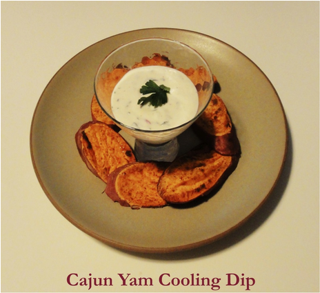 Cajun Yam Chips/cooling Dip - Clotted Cream (615x424), Png Download