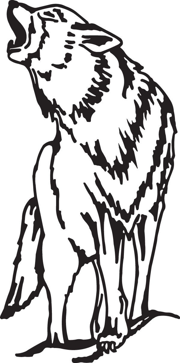 Howling Wolf Graphic (600x1209), Png Download