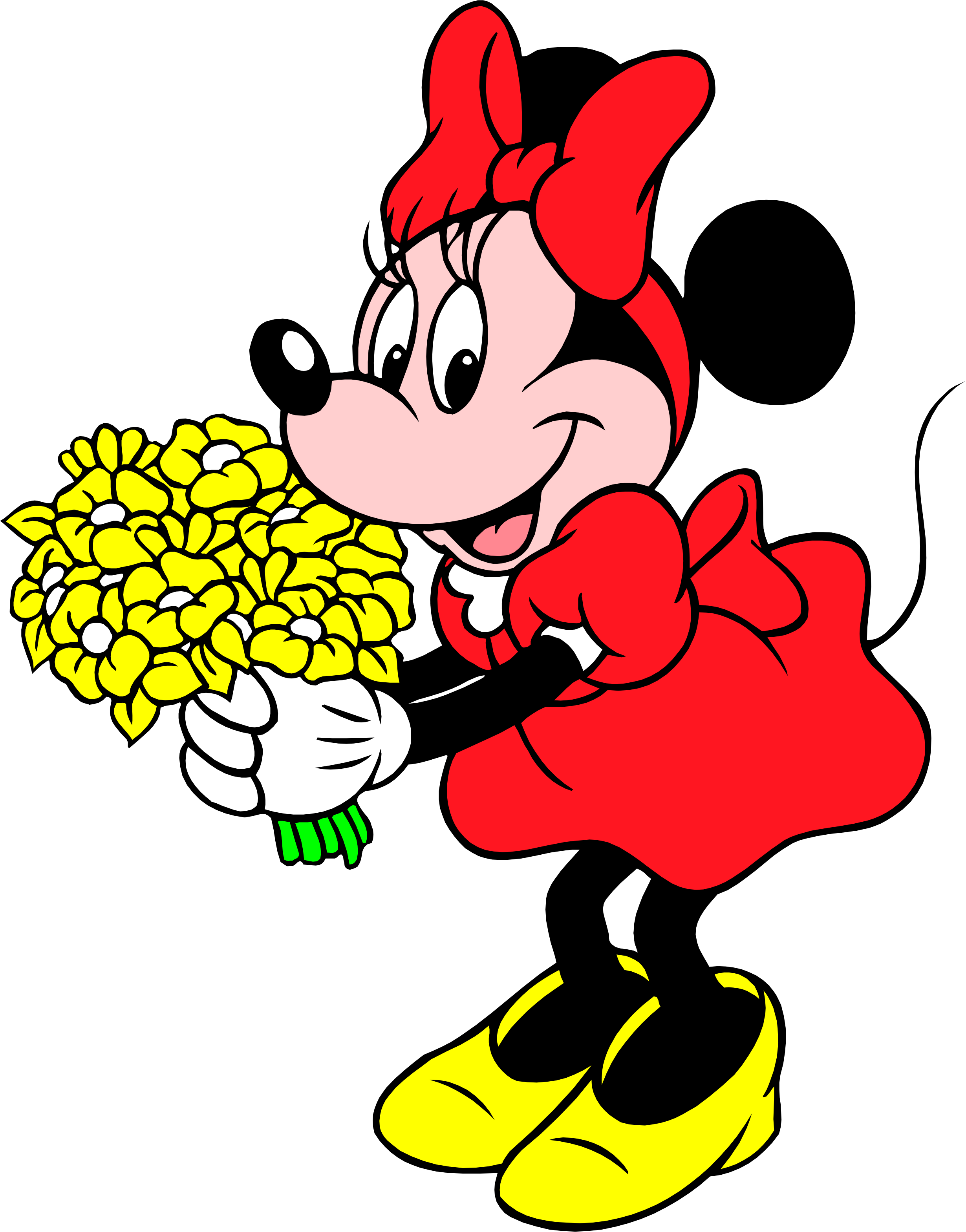 Minie Mouse 07 By Convitex - Disney Coloring Pages Minnie And Mickey Mouse (2460x3138), Png Download