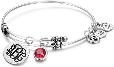 Brazalete De Piedra De Zodíaco Enero De Monograma Grabable - Fashion Charm Bangles Soufeel Everything Happens (380x380), Png Download