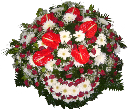 Coroa De Flores Piqué 1,00m - Coroa Funebre Png (500x423), Png Download