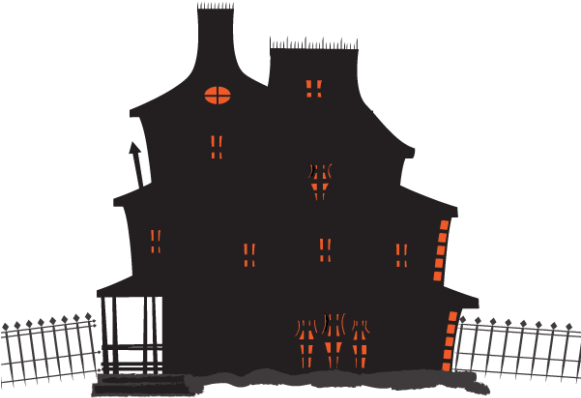 Whimsical Hallow Creepy House - House (580x414), Png Download