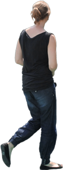 Persona Sentada De Espaldas Png - Chica De Espaldas Caminando Png (375x375), Png Download