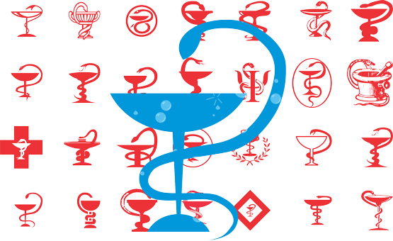 Medical Snake Vector Free Download - Bowl Of Hygieia (555x340), Png Download