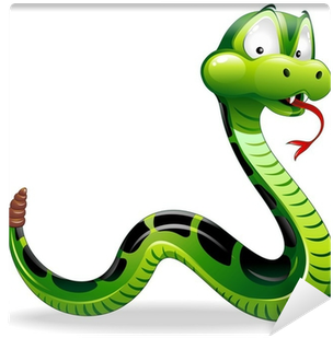 Serpente Cartoon Green Snake Cartoon Vector Wall Mural - Cartoon Dragon Snake (400x400), Png Download