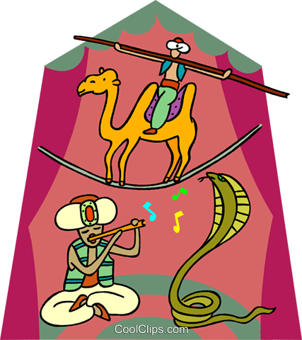 Tightrope Walker On Camel, Snake Charmer Royalty Free - Tightrope Walking (427x480), Png Download