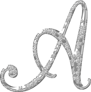 Abecedario Plateado Con Flores En Relieve - Alphabet (350x352), Png Download