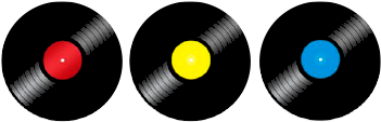 Cor Do Fundo - Discos De Vinil Decoração (350x350), Png Download
