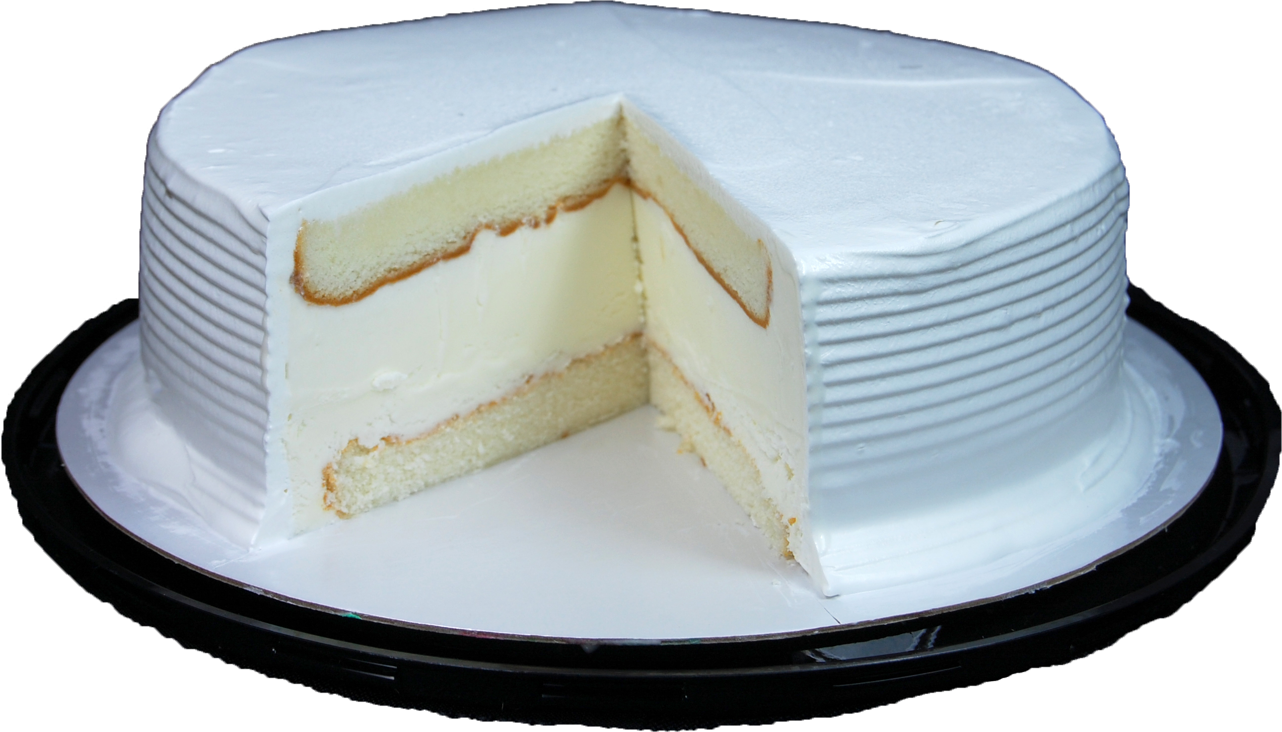 Vanilla Cake With Ice Cream (2582x1474), Png Download
