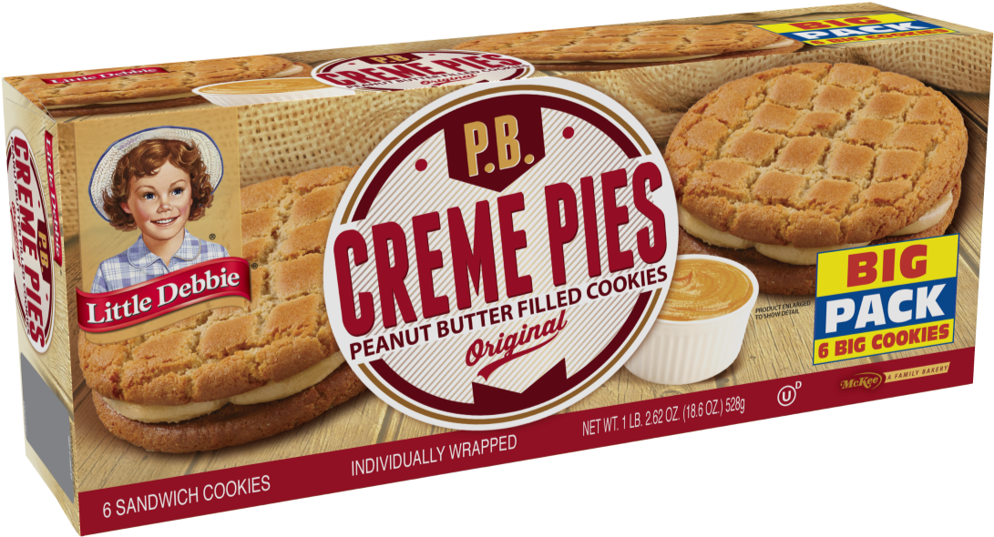 All Cookies - Little Debbie Pb Peanut Butter Creme Pies Big Pack (1200x601), Png Download