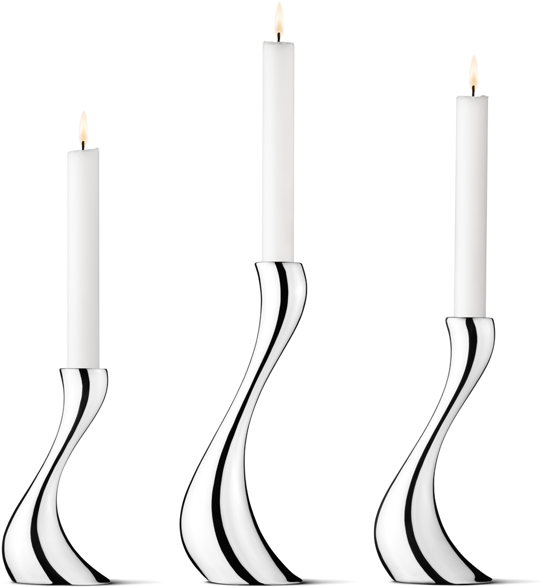 Georg Jensen Cobra Candlesticks Set Of 3 (1200x1200), Png Download