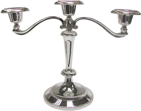 Silver Polished Beads Candle Holder For Home - Champagne Stemware (500x500), Png Download