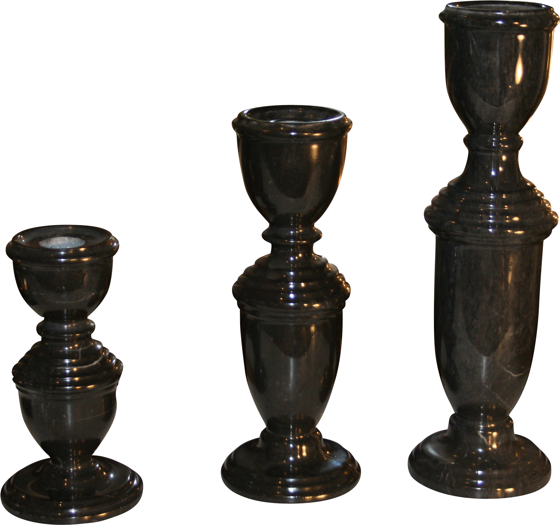 Colonial Ebony Memorial Set Of 3 Candle Holders - Ebony Colonial Candle Holder - Set Of 3 (2003x1883), Png Download