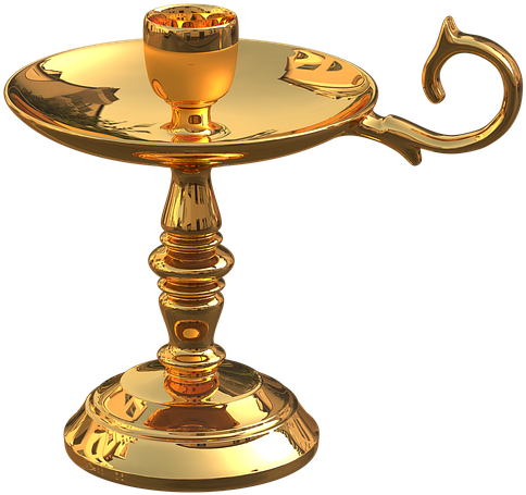 Golden Candlestick, Stand For Candles - Png Candelero De Oro (720x720), Png Download