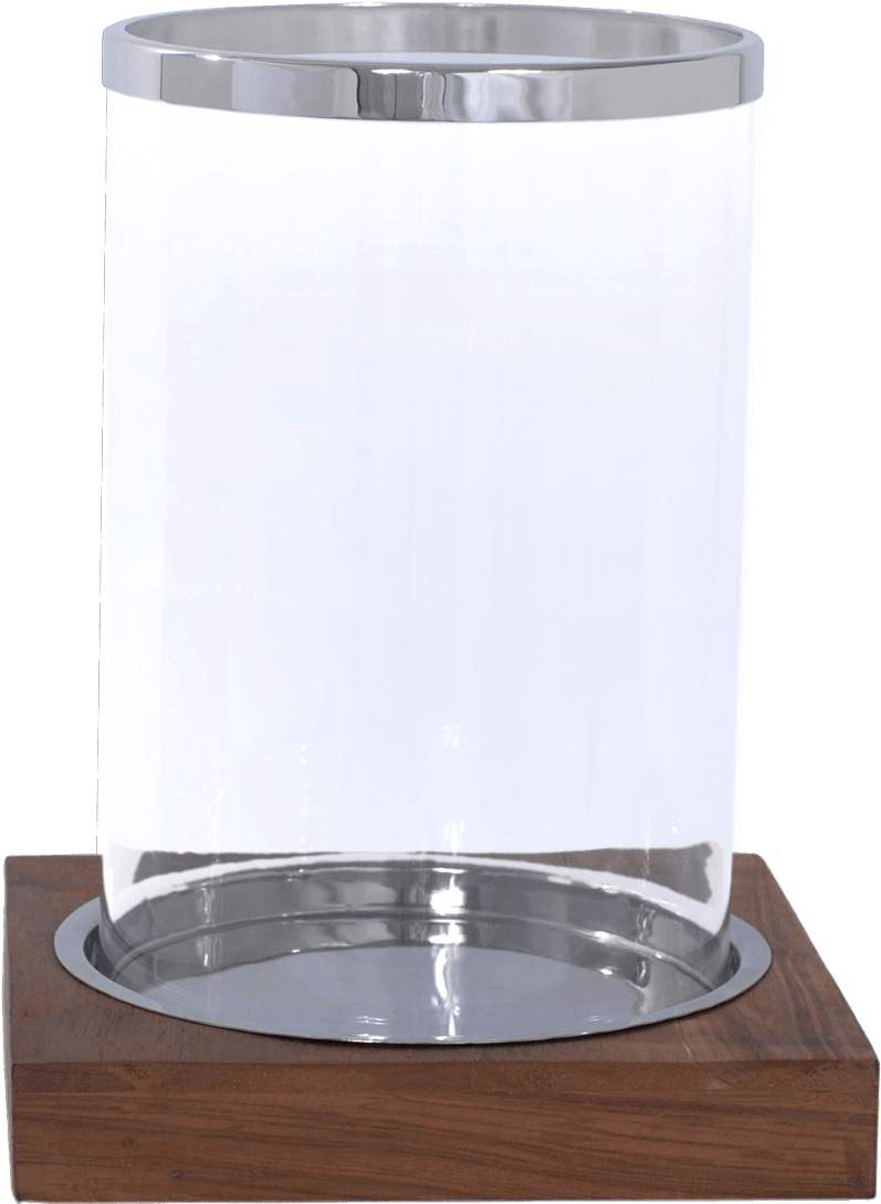 Download Wood Base Glass Cylinder Candle Holder Glass Candle Holder