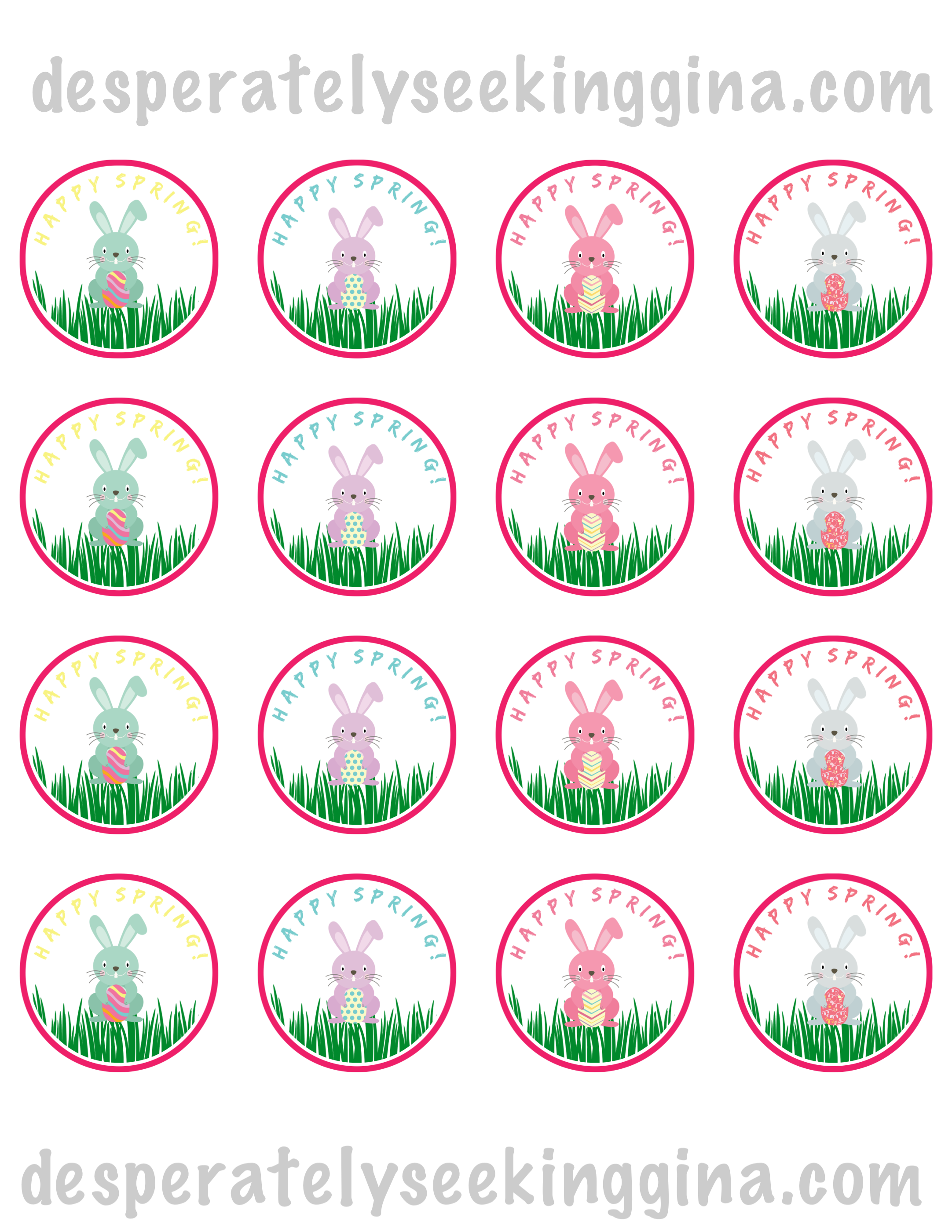 Happy Spring Bunny Printable - Prestobeads Custom Design Cat Earrings (2164x2801), Png Download