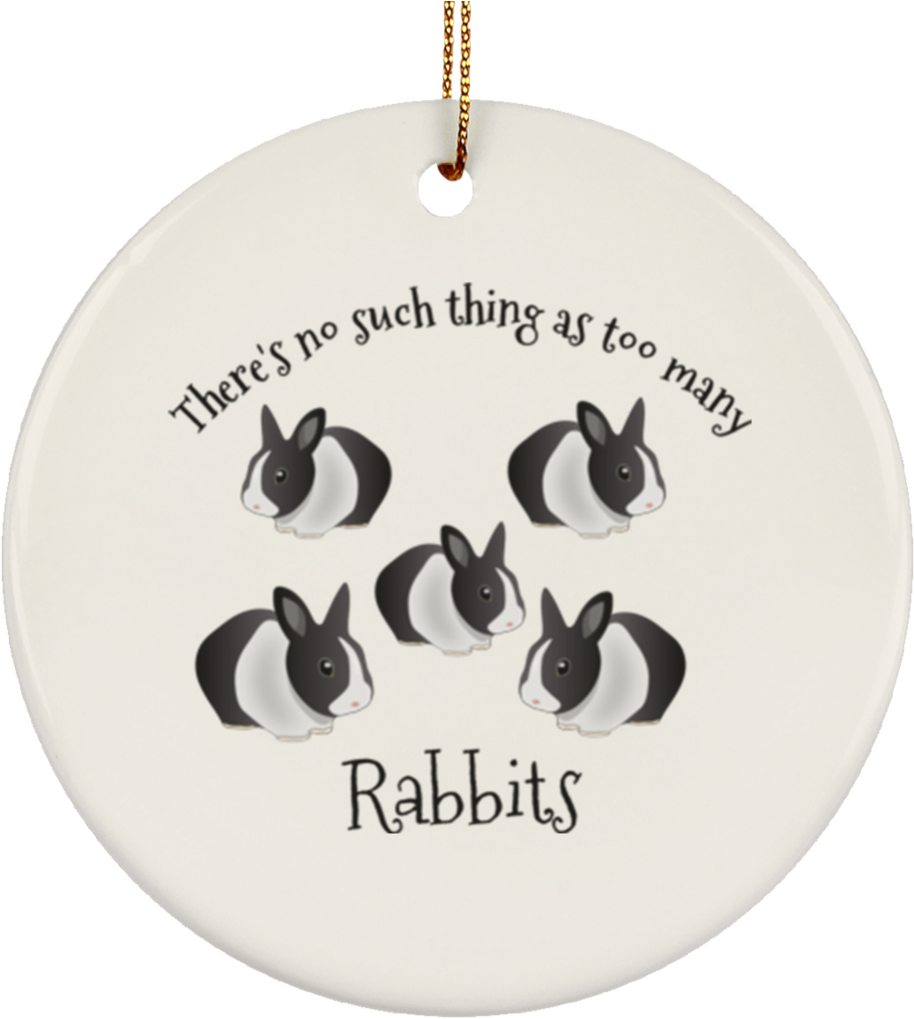 Rabbit Lover's Christmas Tree Ornament Ceramic Circle - Dutch Rabbit 5'x7'area Rug (1024x1024), Png Download