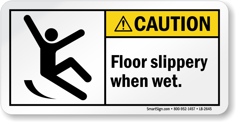 Zoom, Price, Buy - Slippery Floor Warning Sign (800x414), Png Download